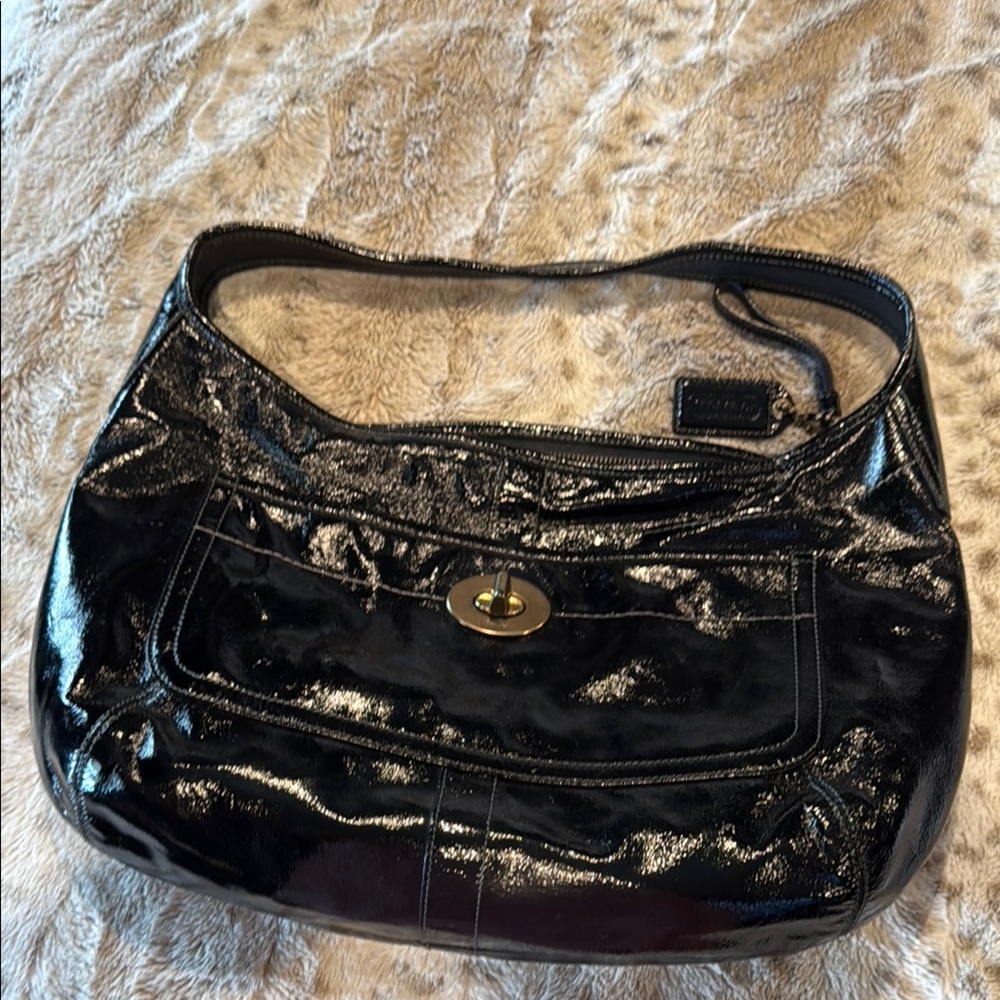 Coach Black patent Shoulder Bag